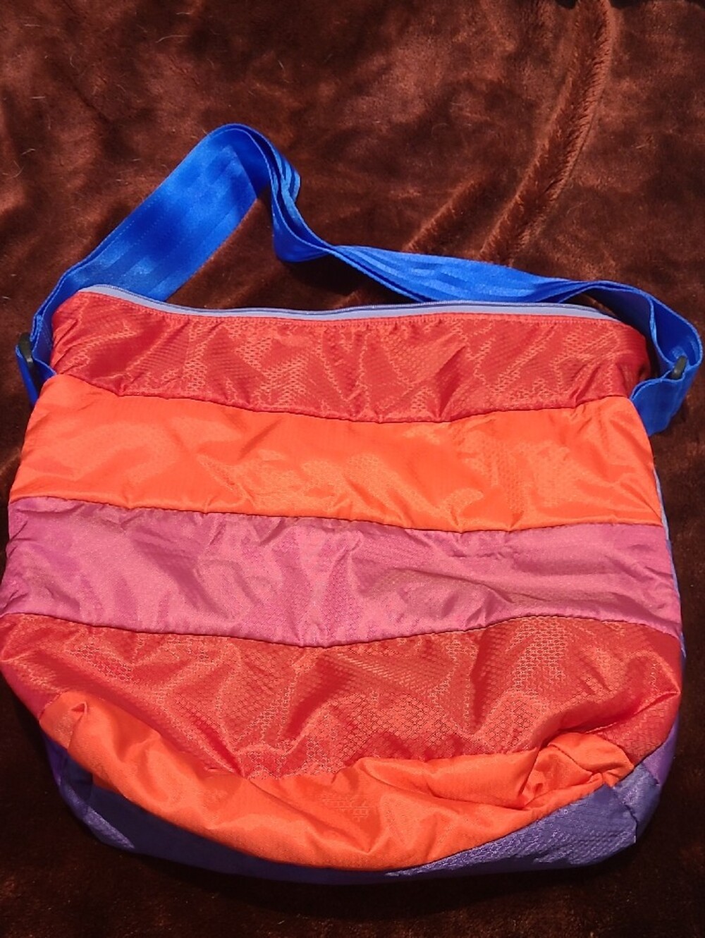 NWOT - Handmade Colourful Crossbody Bag/Purse with Blue Strap